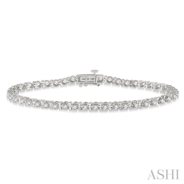 14KW Diamond Tulip Tennis Bracelet w/ 2.0 CTW 7"